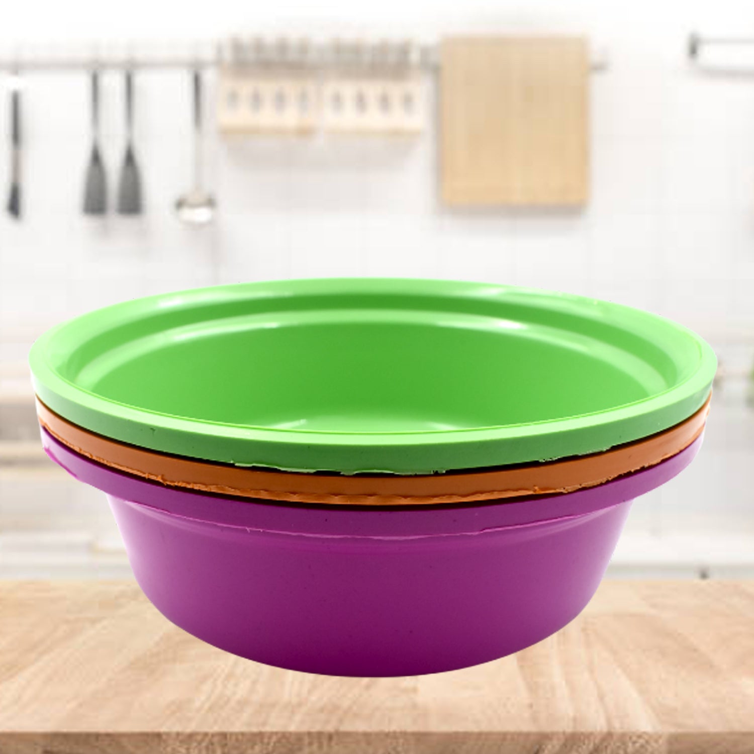 2592 Household Storage Plastic Round Bowl / Tub / Basket / Bucket set - Pack of 3 2592 Household Storage Plastic Round Bowl / Tub / Basket / Bucket set - Pack of 3